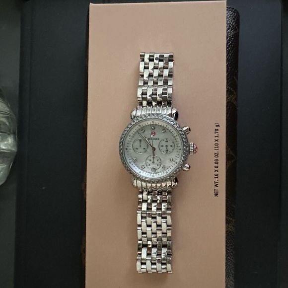 Michele Accessories - Michele Silver and White Women's Watch